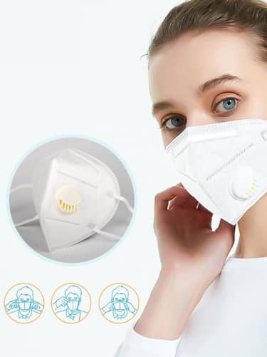 Купить Респиратор MASKN95 KN95 FFP2 пятислойный, с клапаном, многоразовый 20 шт по низкой цене