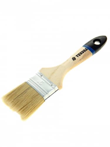 Купить Кисть TUNDRA плоская, натуральная щетина, деревянная ручка по низкой цене