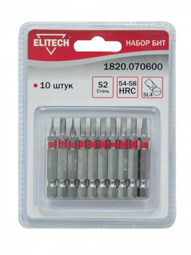 Купить Набор бит ELITECH 1820.070600 SL 10 шт по низкой цене