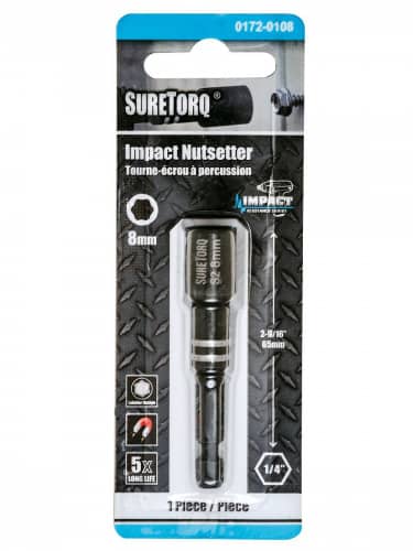 Купить Насадка SURETORQ магнитная, под шестигранную головку H8, для ударного шуруповерта, 65 мм по низкой цене