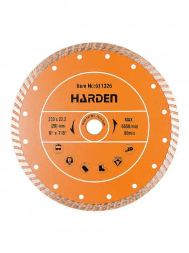 Купить Диск HARDEN алмазный отрезной Турбо, 230х22,2 мм, сухая резка по низкой цене