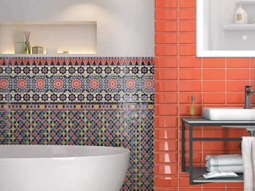 Купить Плитка Kerama Marazzi Клемансо 16075 керамическая, оранжевый грань 7.4х15 см по низкой цене