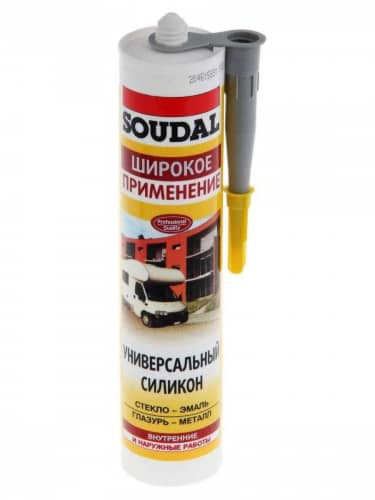 Купить Герметик Soudal универсальный силиконовый серый 280 мл по низкой цене