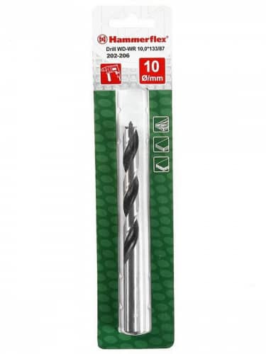 Купить Сверло HAMMER Flex 202-206 DR WD WR 10,0 ммх133/87 мм дерево, цилиндрическое по низкой цене