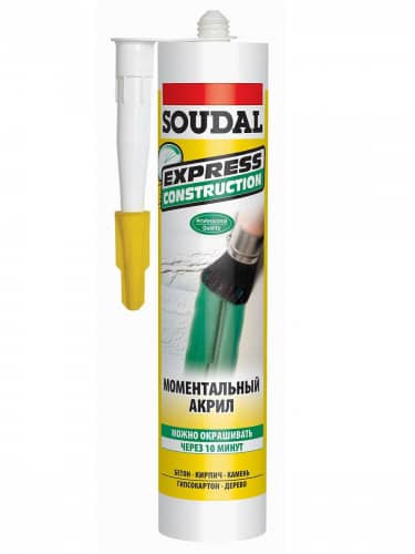 Купить Герметик Soudal моментальный, акриловый, белый, 280 мл по низкой цене
