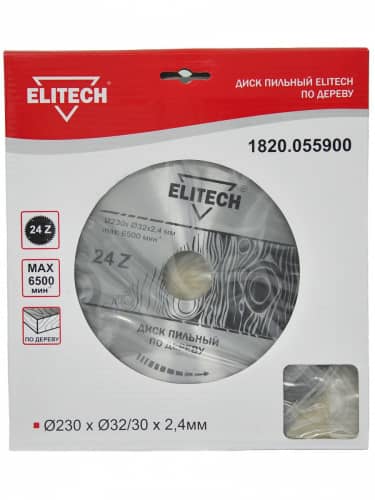 Купить Диск ELITECH пильный по дереву 1820.055900 230х32/30 мм по низкой цене