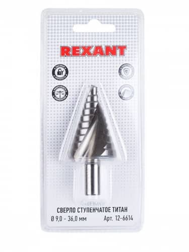 Купить Сверло Rexant Титан ступенчатое, по жести, из инструментальной легированной стали, 9-36 мм по низкой цене