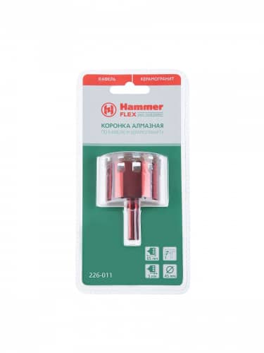 Купить Коронка HAMMER Flex 226-011 алмазная трубчатая, керамогранит, DHS 45,0x65/5, A3, алмаз 60Р по низкой цене