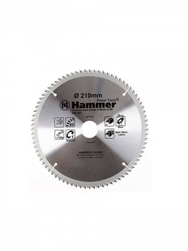 Купить Диск HAMMER Flex пильный по алюминию 205-301 CSB AL 210 ммх80x30/20 мм по низкой цене