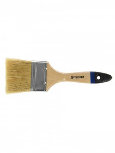 Купить Кисть TUNDRA плоская, натуральная щетина, деревянная ручка по низкой цене