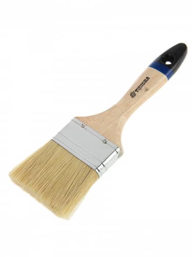 Купить Кисть TUNDRA плоская, натуральная щетина, деревянная ручка по низкой цене