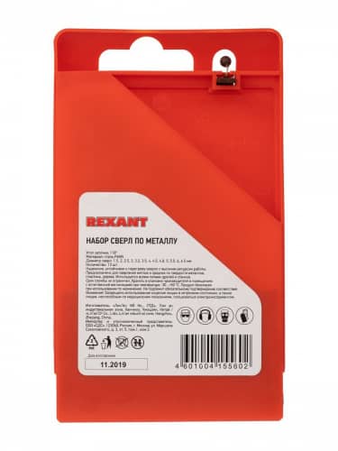 Купить Сверла Rexant по металлу HSS диаметром 1.5-6.5 мм, 13 шт и пластиковый футляр по низкой цене