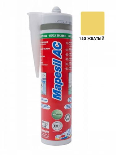 Купить Герметик Mapei Mapesil AC 150 силиконовый желтый, 310 мл по низкой цене