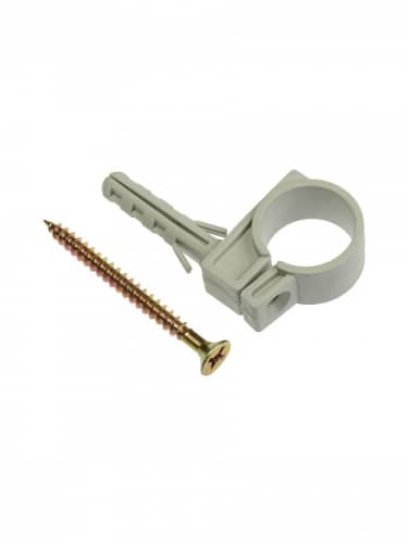 Купить Кронштейн NO NAME одинарный пластиковый с дюбелем 20-22 мм, 5 шт по низкой цене