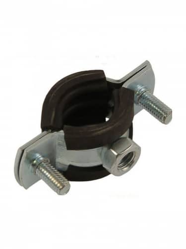 Купить Хомут NO NAME оцинкованный с резиновым уплотнителем 1.1/2, 48-53 мм, с гайкой М8 по низкой цене