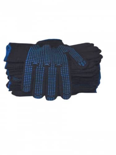 Купить Перчатки Все Тут рабочие ХБ С ПВХ 4 нитей, черные, 5 шт по низкой цене