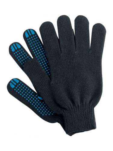 Купить Перчатки Все Тут рабочие ХБ С ПВХ 4 нитей, черные, 5 шт по низкой цене