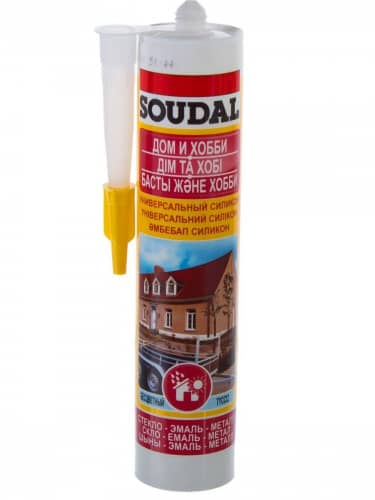 Купить Герметик Soudal универсальный, силиконовый, прозрачный, 280 мл по низкой цене