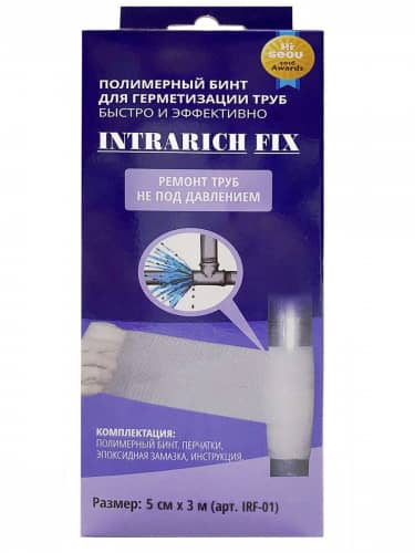 Купить Бинт INTRARICH FIX IRF-01 полимерный, для труб с комплектующими, 5 смх3 м по низкой цене