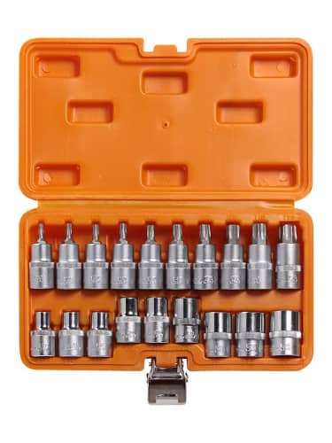 Купить Набор головок Airline 1/2 DR TORX E10-E24 и с вставками TORX T20-T70 длиной 55 мм 19 шт AT-BS-33 по низкой цене