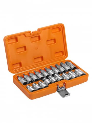 Купить Набор головок Airline 1/2 DR TORX E10-E24 и с вставками TORX T20-T70 длиной 55 мм 19 шт AT-BS-33 по низкой цене
