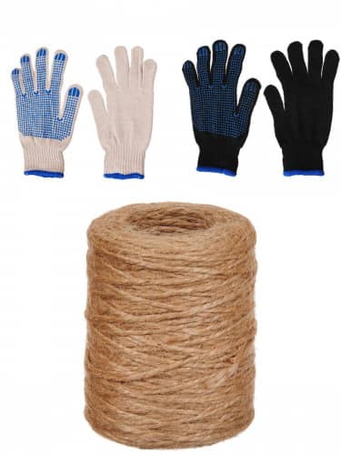 Купить Шнур СИБШНУР № 2 черно-белый + перчатки по низкой цене