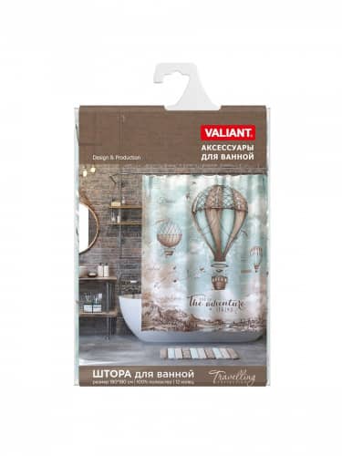 Купить Штора Valiant для ванной комнаты 180x180 см по низкой цене