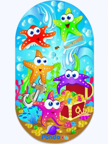 Купить Коврик Pondo Морские звёздочки для ванны на присосках детский  69x39 см по низкой цене