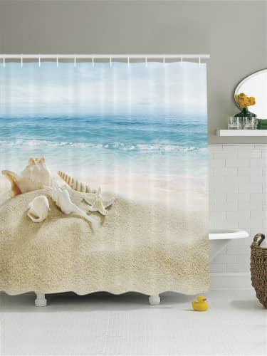 Купить Штора JoyArty Песчаные останки для ванной 180х200 см по низкой цене