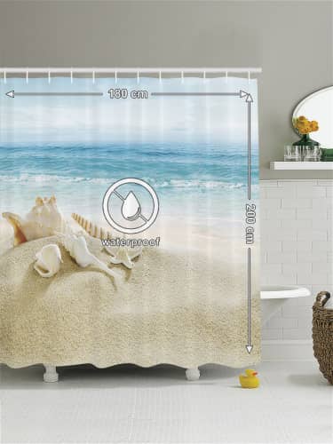 Купить Штора JoyArty Песчаные останки для ванной 180х200 см по низкой цене