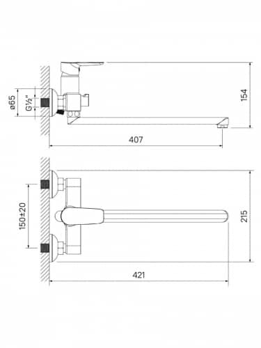 Купить Смеситель Iddis CLOSBL2i10WA для ванны с длинным изливом по низкой цене