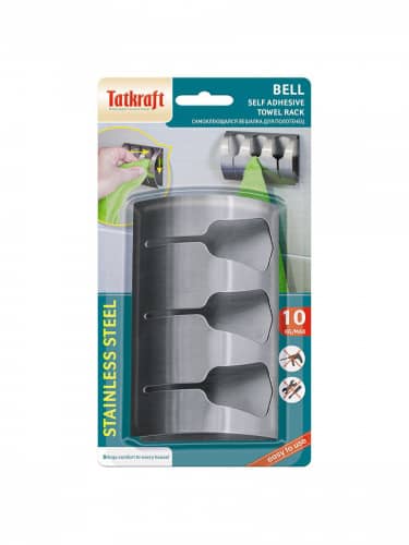 Купить Вешалка Tatkraft Bell самоклеющаяся для 3 полотенец по низкой цене