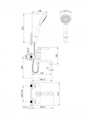 Купить Смеситель Iddis Oxford OXFSB02i02 для ванны с керамическим дивертором по низкой цене