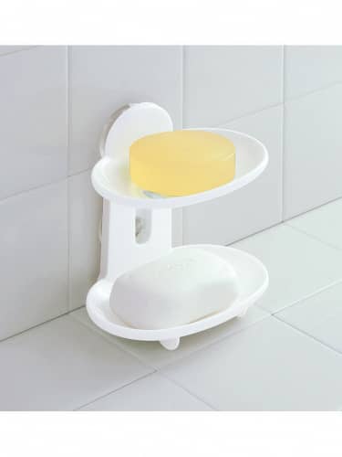 Купить Мыльница Sanada на присосках 2 секции разъемная с ионами серебра Ag+ и антибактериальным эффектом по низкой цене