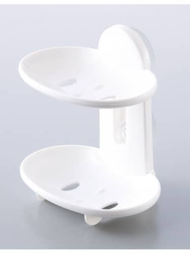 Купить Мыльница Sanada на присосках 2 секции разъемная с ионами серебра Ag+ и антибактериальным эффектом по низкой цене