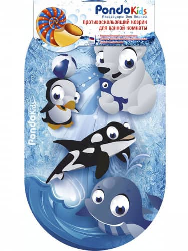 Купить Коврик Pondo Арктика детский для ванны на присосках 69x39 см по низкой цене