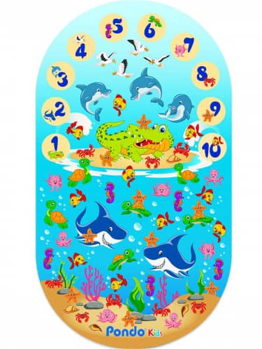 Купить Коврик Pondo Цифры коврик для ванны на присосках детский 69x39 см по низкой цене