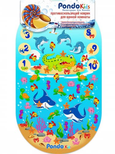 Купить Коврик Pondo Цифры коврик для ванны на присосках детский 69x39 см по низкой цене