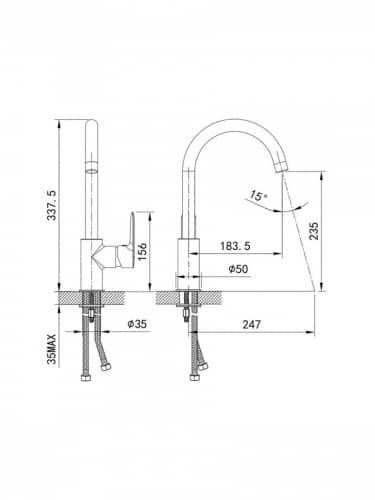 Купить Смеситель Iddis CU4SBJ0i05 для кухни состаренное серебро по низкой цене