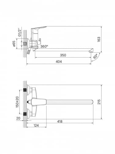 Купить Смеситель Iddis VIBSBL2i10WA для ванны с длинным изливом с керамическим дивертором по низкой цене