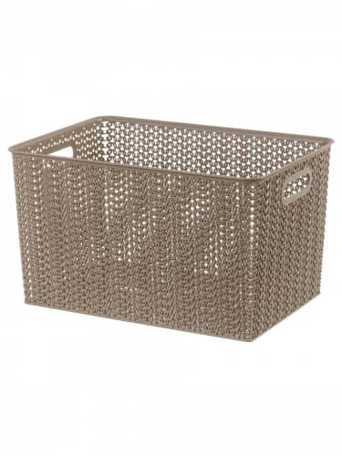 Купить Корзина El Casa Вязь с крышкой объем 14 л по низкой цене
