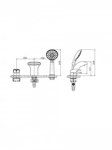 Купить Смеситель Bravat Cobra F5140197CP-1-RUS на борт ванны по низкой цене