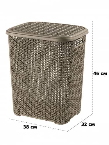 Купить Корзина El Casa Вязь для белья 40 л по низкой цене
