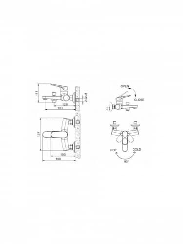 Купить Смеситель Bravat Eler F6191238CP-01 для ванны с душем по низкой цене