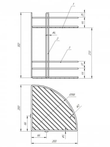 Купить Полка Консулл для ванной комнаты 2 ярусная угловая красная 200х200х300 мм по низкой цене
