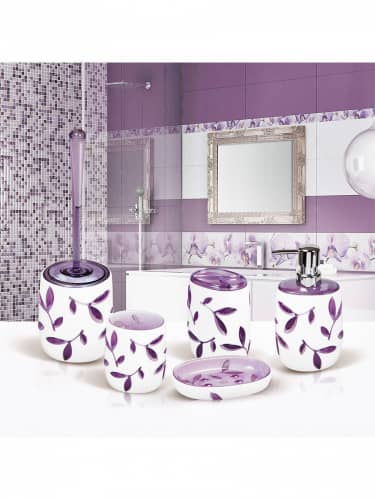 Купить Стаканчик Tatkraft Immanuel Olive Violet  для ванной комнаты многослойный ударопрочный акрил по низкой цене