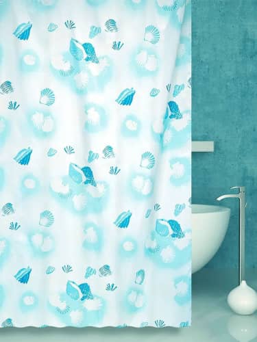 Купить Штора Bath Plus Sea Snail зеленая для ванной 180x180 см по низкой цене