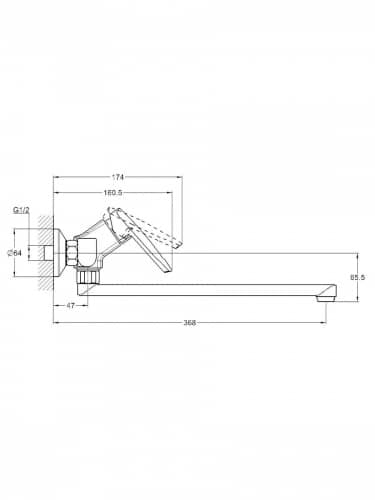 Купить Смеситель G-lauf настенный для кухонной мойки по низкой цене