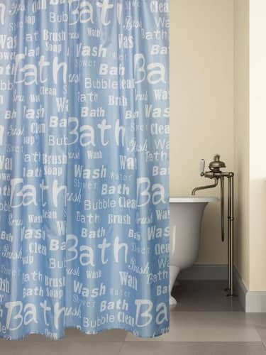 Купить Штора Bath Plus Blue Font для ванной по низкой цене
