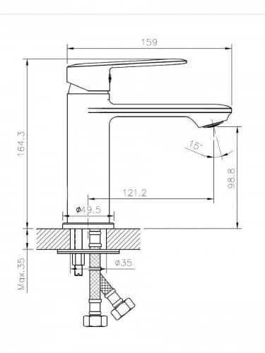 Купить Смеситель Agger Clean A2402100 для раковины хром по низкой цене